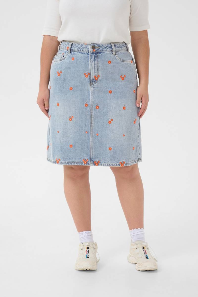 Große Größen Denimrock Regular fit, Damen, blau, Größe: 46, Baumwolle, Happy Size DE Women von KAFFE Curve