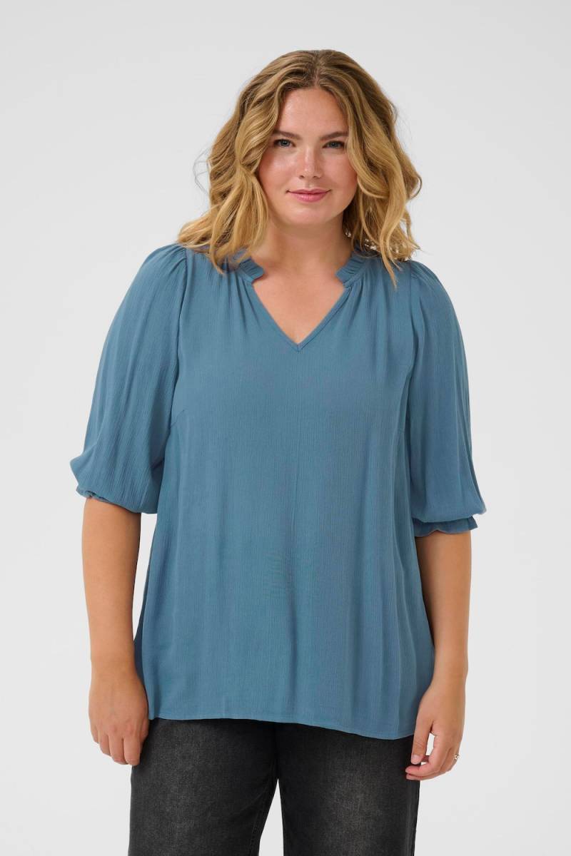 Große Größen Halblange Ärmel Regular fit, Damen, türkis, Größe: 54, Viskose, Happy Size DE Women von KAFFE Curve