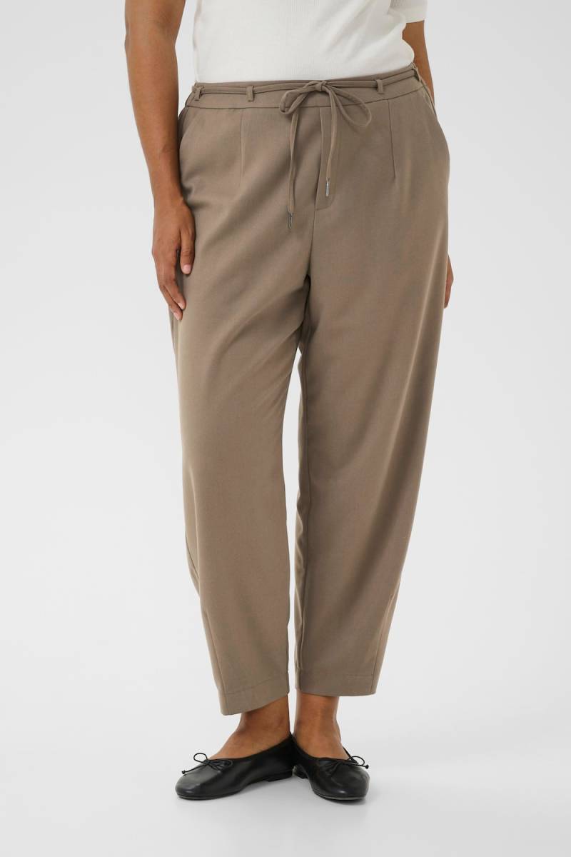 Große Größen Hose Loose fit, Damen, beige, Größe: 44, Polyester/Viskose, Happy Size DE Women von KAFFE Curve