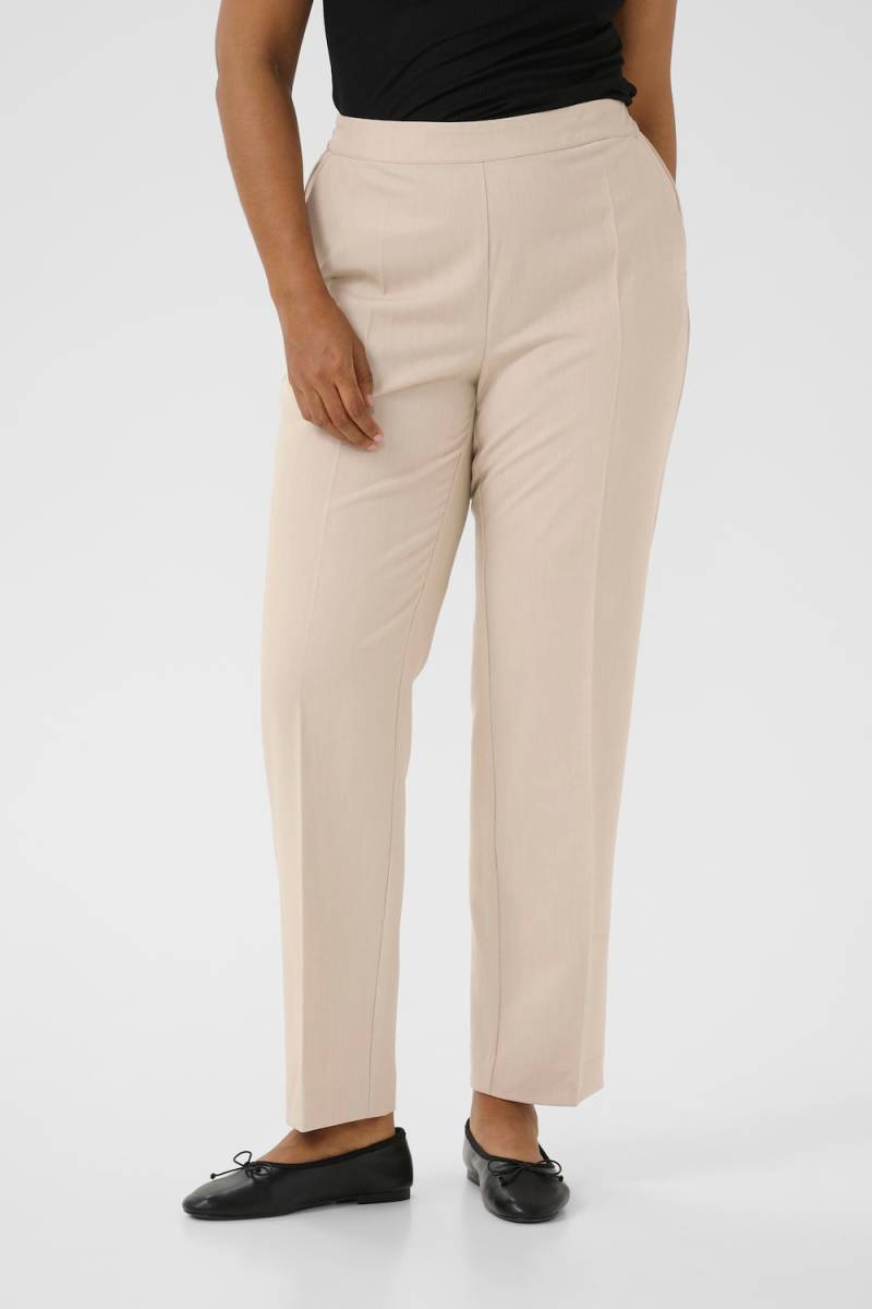 Große Größen Hose Regular fit, Damen, beige, Größe: 48, Polyester/Viskose, Happy Size DE Women von KAFFE Curve