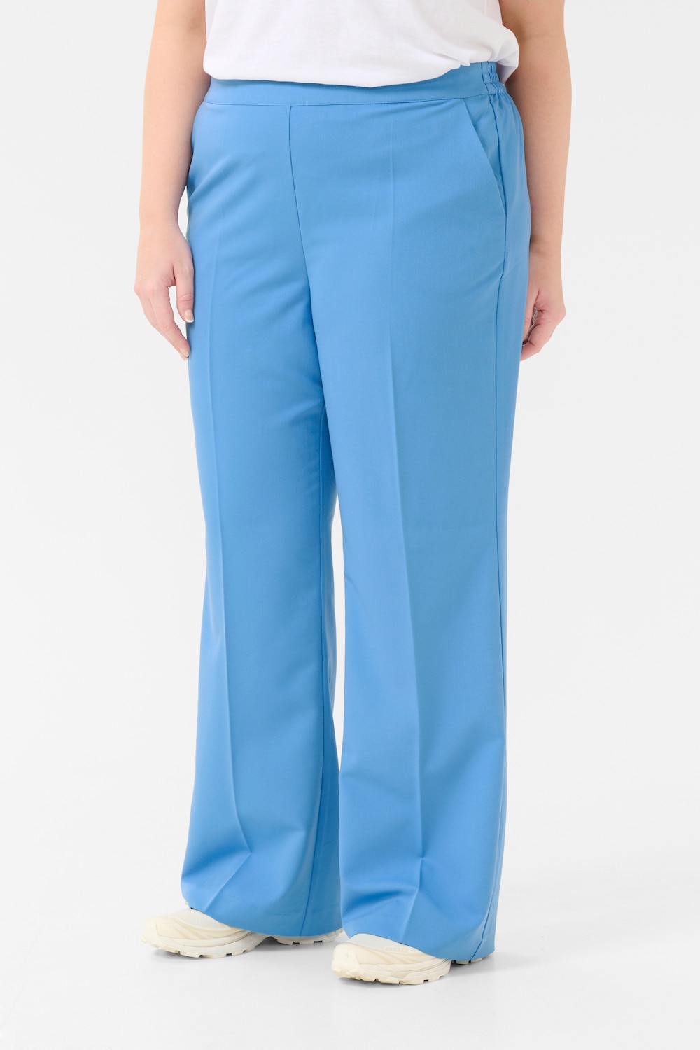 Große Größen Hose Regular fit, Damen, blau, Größe: 50, Polyester/Viskose, Happy Size DE Women von KAFFE Curve