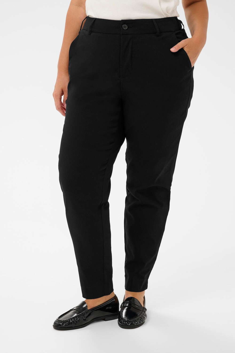 Große Größen Hose Regular fit, Damen, schwarz, Größe: 48, Viskose/Synthetische Fasern, Happy Size DE Women von KAFFE Curve