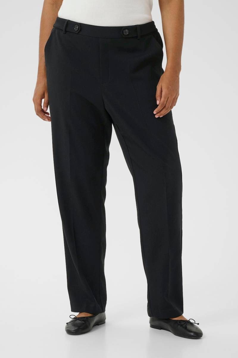 Große Größen Hose Regular fit, Damen, schwarz, Größe: 52, Polyester/Viskose, Happy Size DE Women von KAFFE Curve