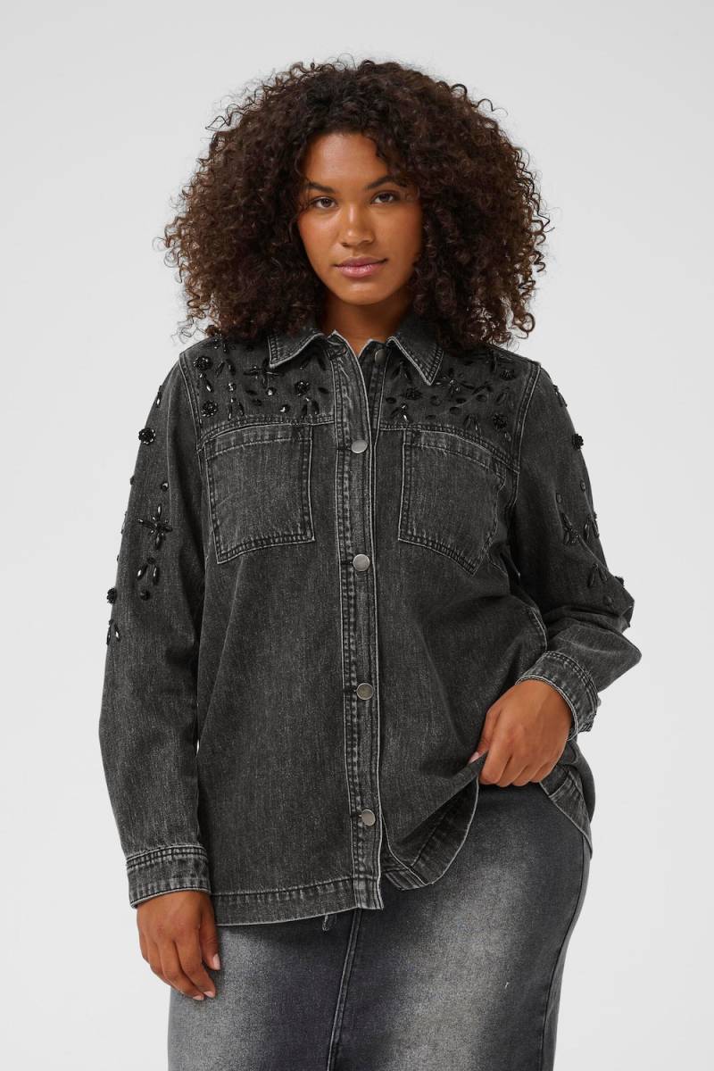 Große Größen Jacke Loose fit, Damen, braun, Größe: 44, Baumwolle, Happy Size DE Women Große Größen Jacke Loose fit, Damen, braun, Größe: 44, Baumwolle, Happy Size DE Women von KAFFE Curve