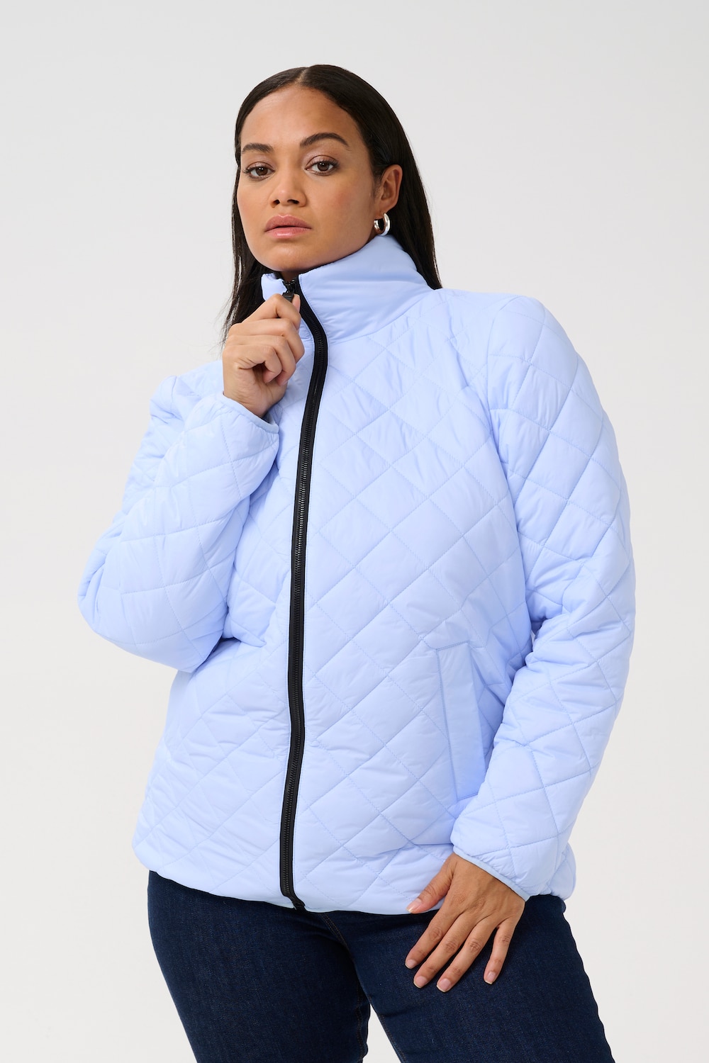 Große Größen Jacke Regular fit, Damen, blau, Größe: 46, Polyester, Happy Size DE Women von KAFFE Curve