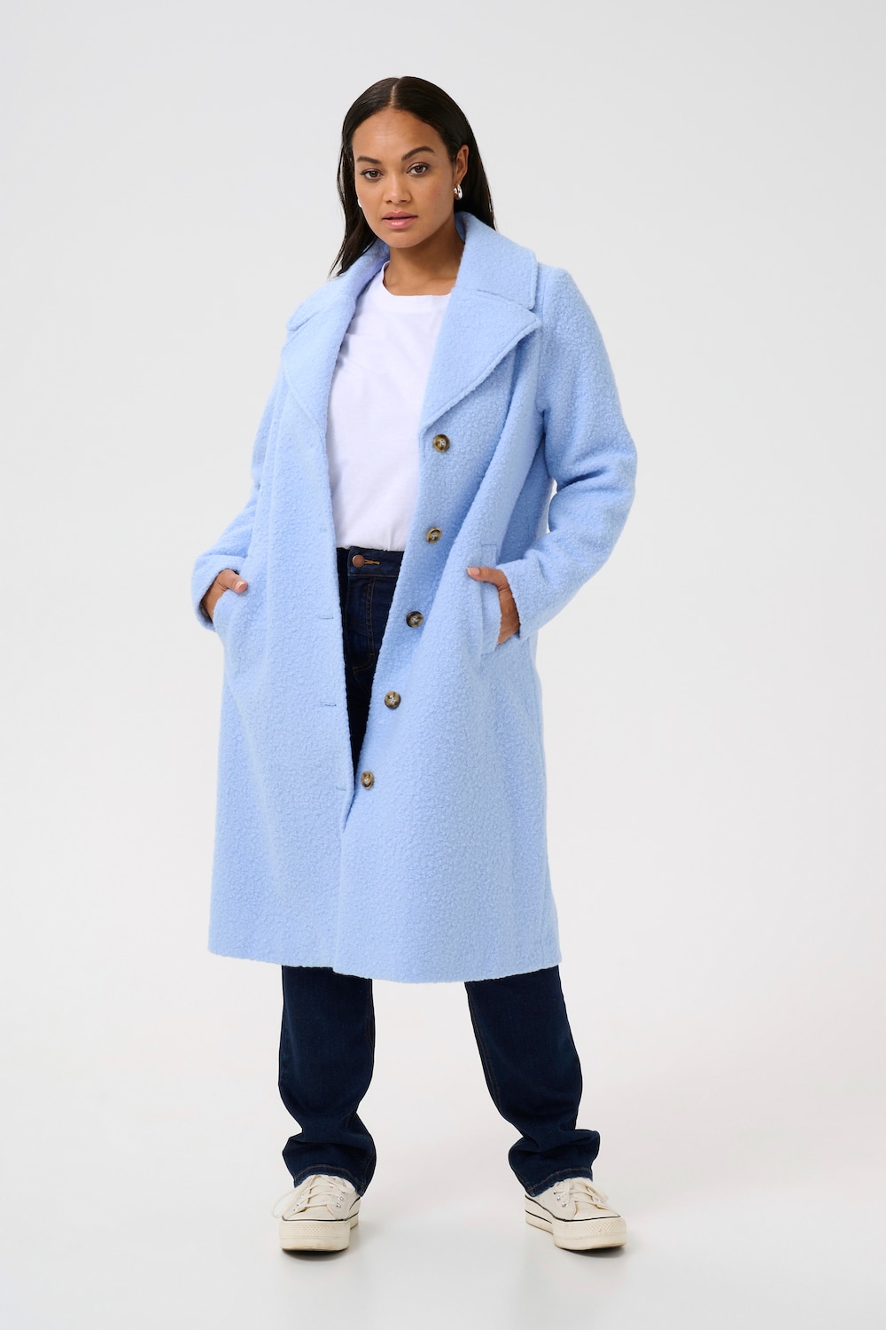 Große Größen Jacke Regular fit, Damen, blau, Größe: 48, Polyester/Viskose, Happy Size Women Große Größen Jacke Regular fit, Damen, blau, Größe: 48, Polyester/Viskose, Happy Size Women von KAFFE Curve