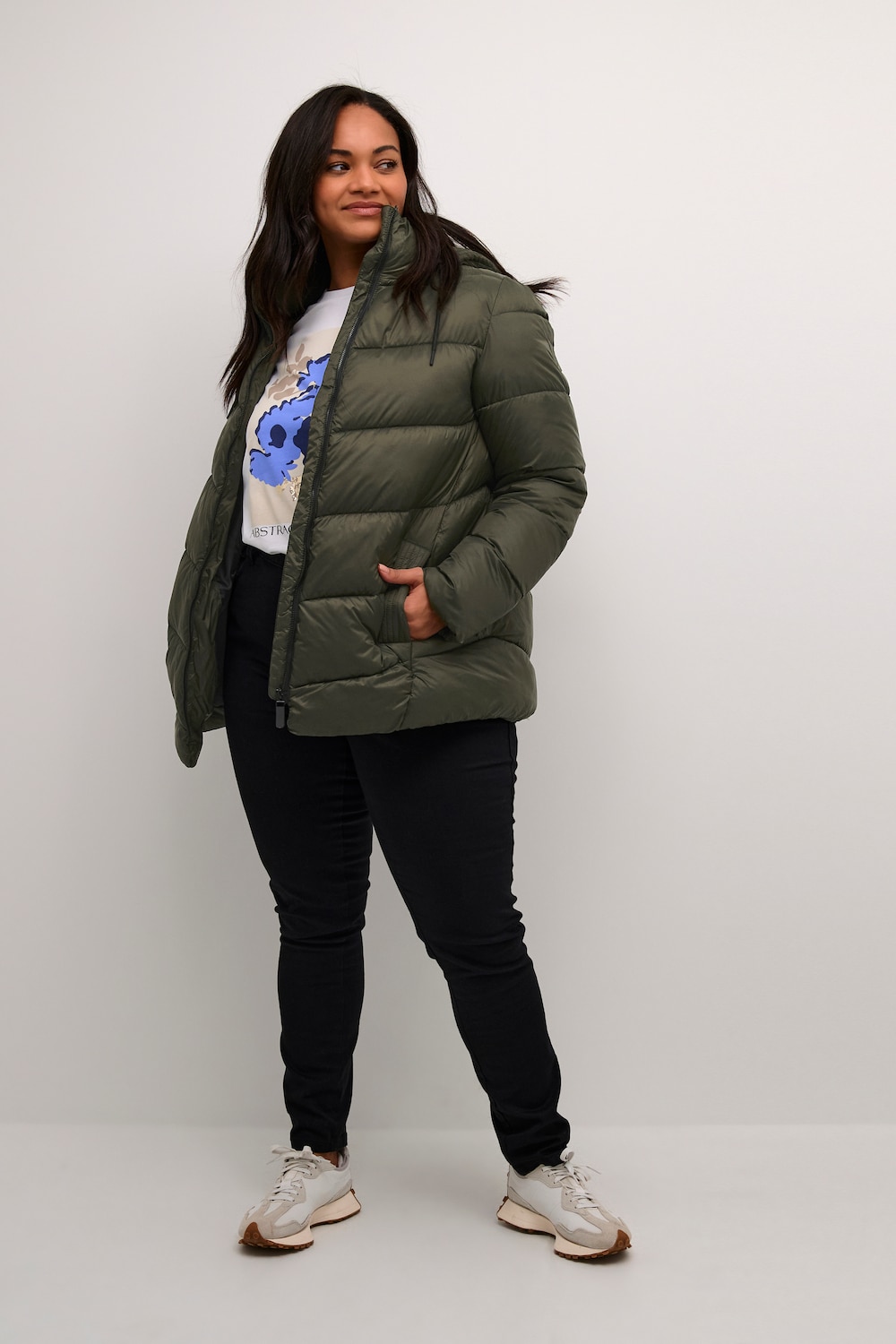 Große Größen Jacke Regular fit, Damen, grün, Größe: 46, Synthetische Fasern, Happy Size Women Große Größen Jacke Regular fit, Damen, grün, Größe: 46, Synthetische Fasern, Happy Size Women von KAFFE Curve