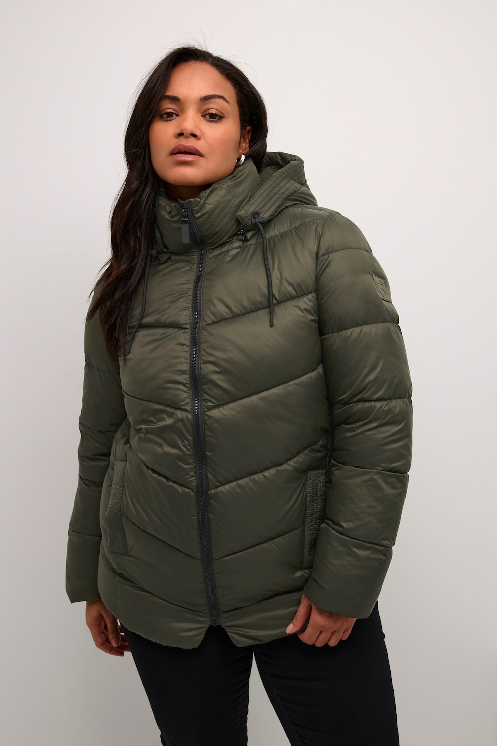 Große Größen Jacke Regular fit, Damen, grün, Größe: 52, Synthetische Fasern, Happy Size DE Women Große Größen Jacke Regular fit, Damen, grün, Größe: 52, Synthetische Fasern, Happy Size DE Women von KAFFE Curve