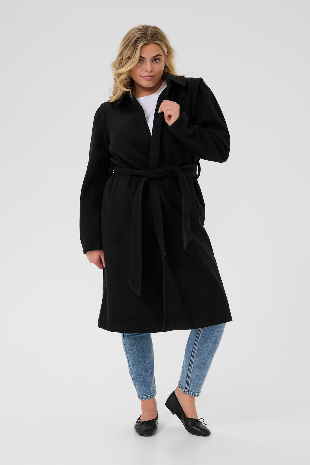 Große Größen Jacke Regular fit, Damen, schwarz, Größe: 48, Polyester/Viskose, Happy Size DE Women von KAFFE Curve