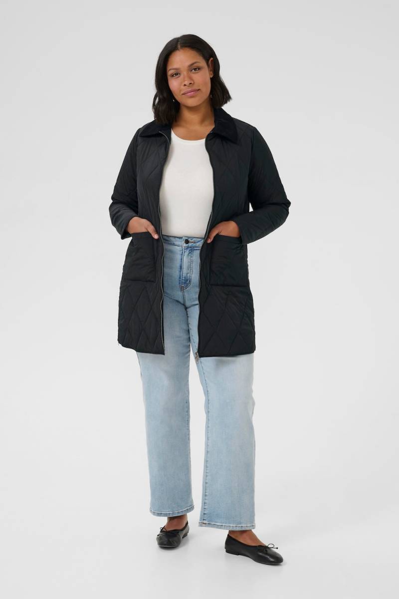 Große Größen Jacke Regular fit, Damen, schwarz, Größe: 50, Synthetische Fasern, Happy Size DE Women von KAFFE Curve