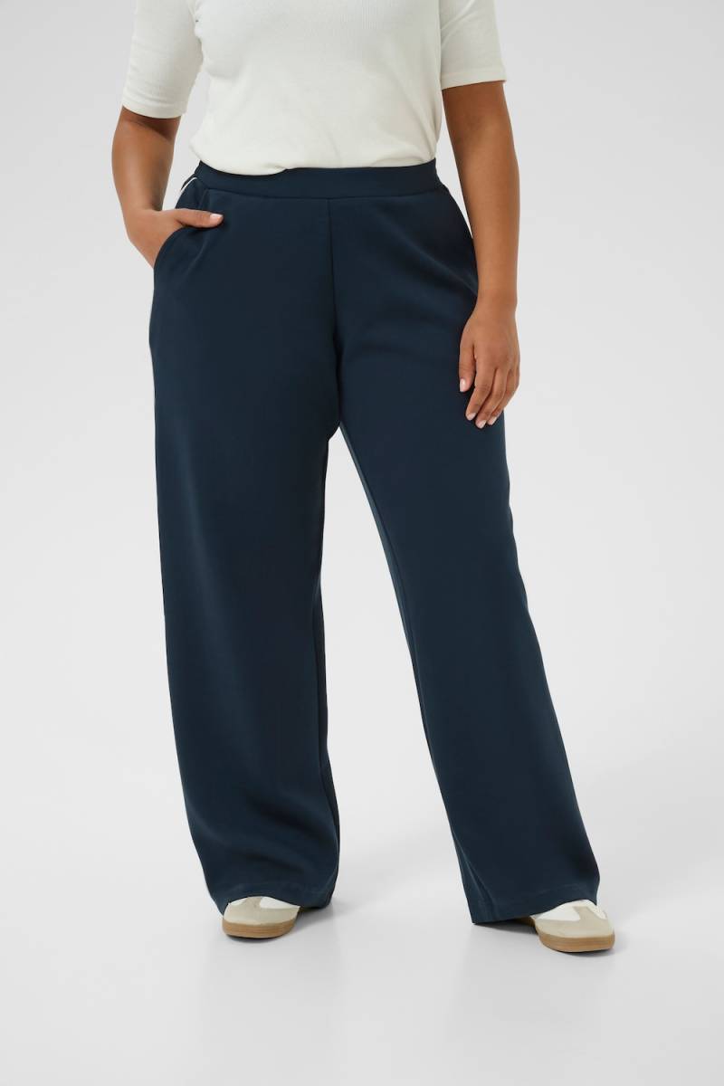 Große Größen Jerseyhose Regular fit, Damen, grau, Größe: 3XL, Polyester/Viskose, Happy Size DE Women von KAFFE Curve