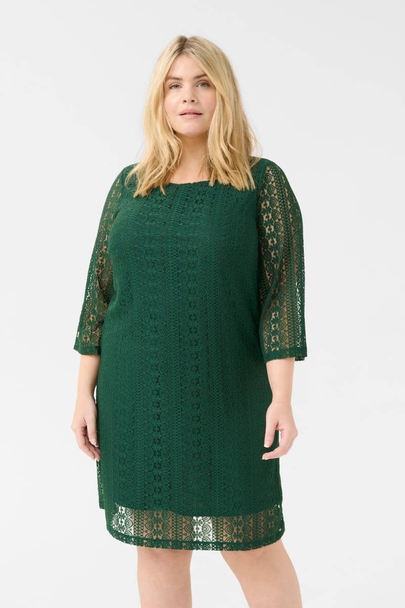 Große Größen Jerseykleid A-shape, Damen, grün, Größe: XL, Synthetische Fasern/Elasthan, Happy Size DE Women von KAFFE Curve