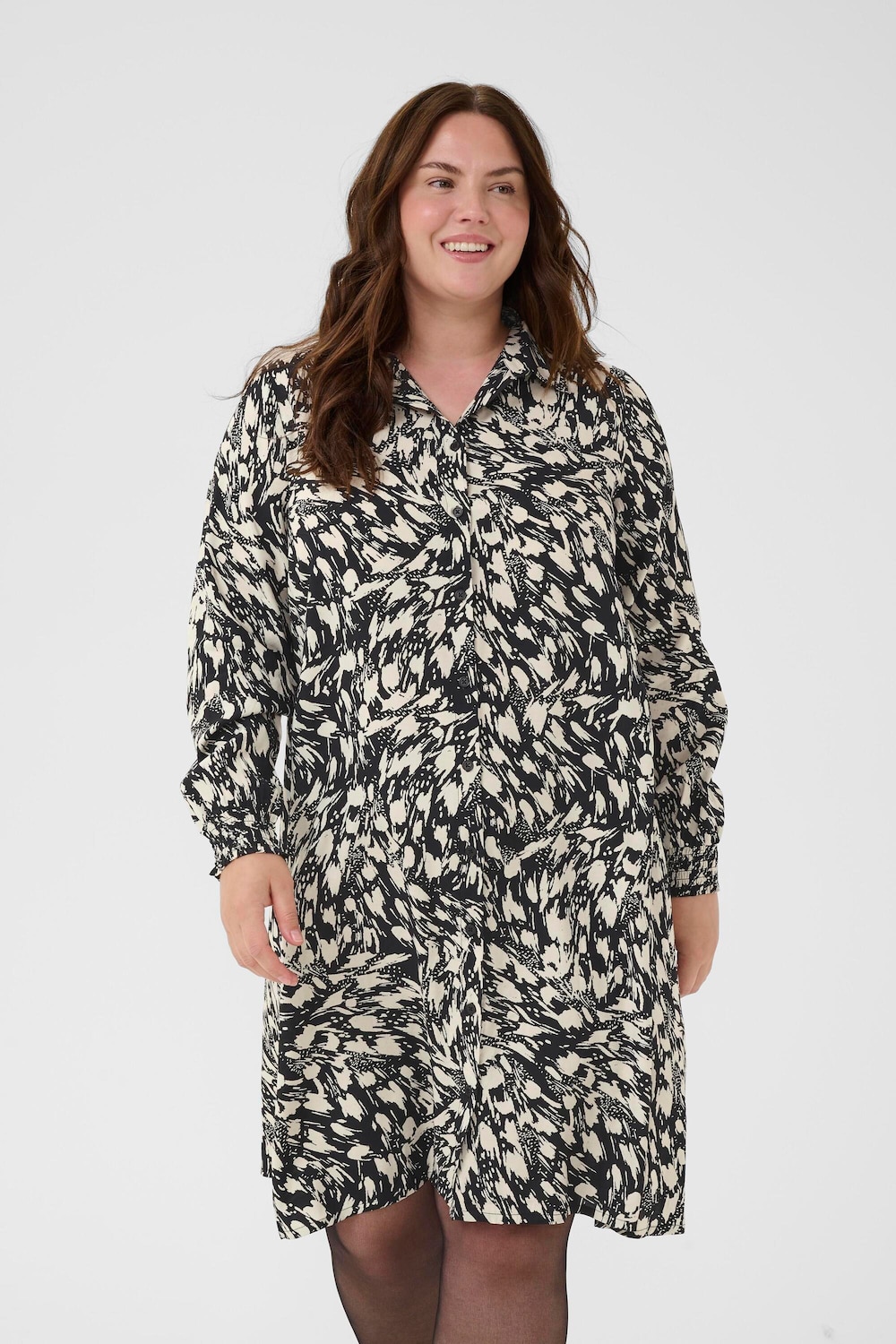 Große Größen Kleid A-shape, Damen, beige, Größe: 52, Viskose, Happy Size DE Women von KAFFE Curve