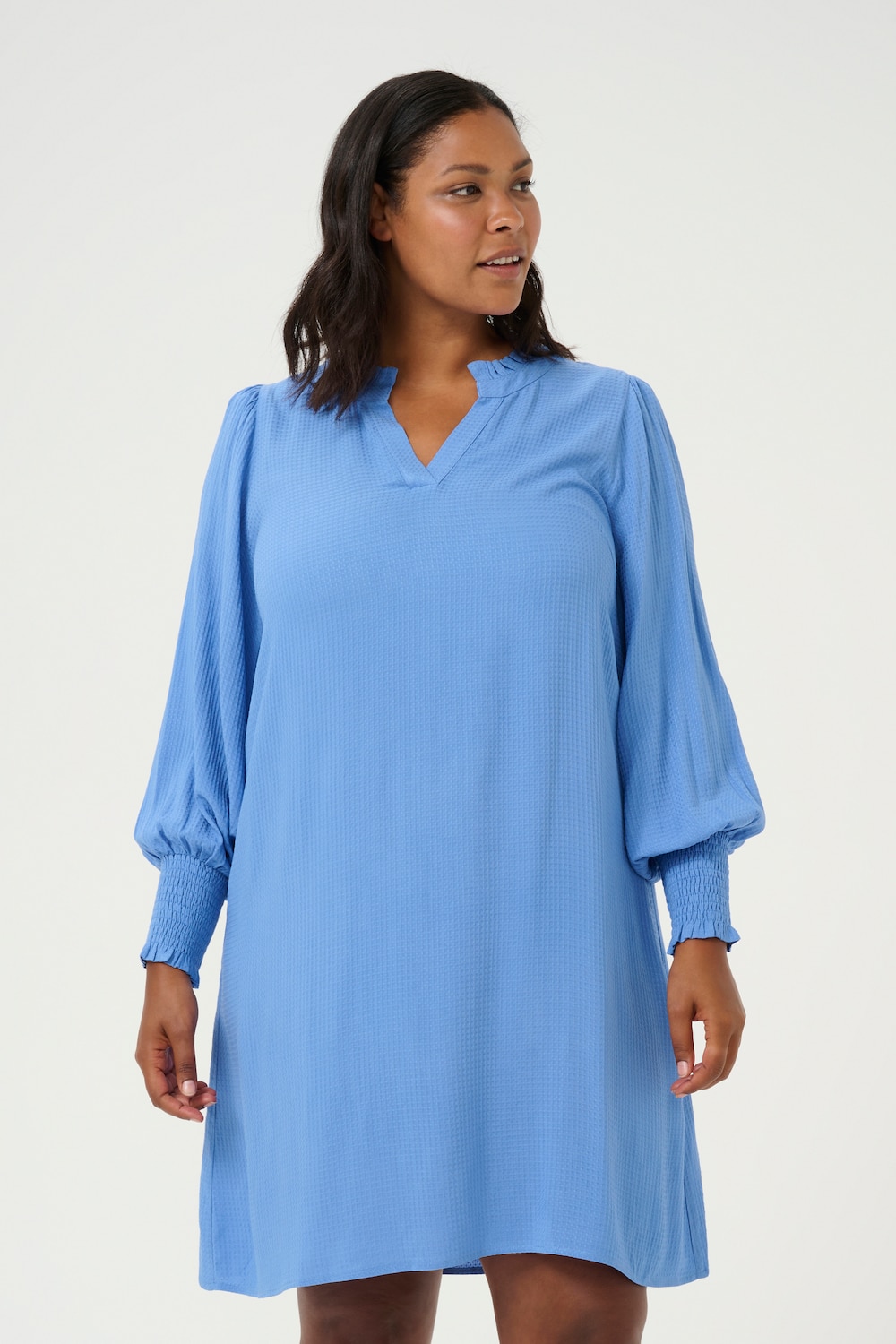 Große Größen Kleid A-shape, Damen, blau, Größe: 48, Viskose, Happy Size DE Women von KAFFE Curve