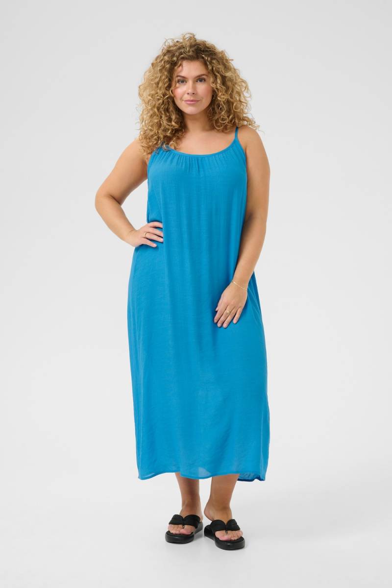 Große Größen Kleid A-shape, Damen, blau, Größe: 54, Viskose/Polyester, Happy Size DE Women von KAFFE Curve