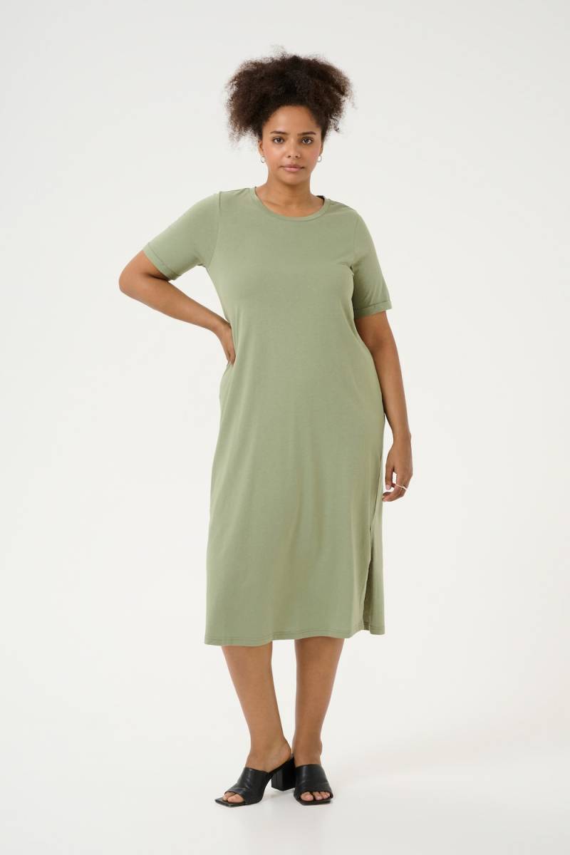Große Größen Kleid A-shape, Damen, grau, Größe: XXL, Baumwolle, Happy Size DE Women von KAFFE Curve