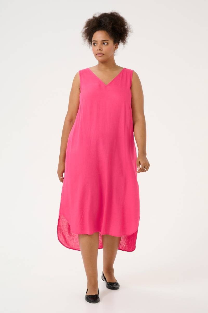 Große Größen Kleid A-shape, Damen, rosa, Größe: 50, Viskose/Leinen, Happy Size DE Women von KAFFE Curve