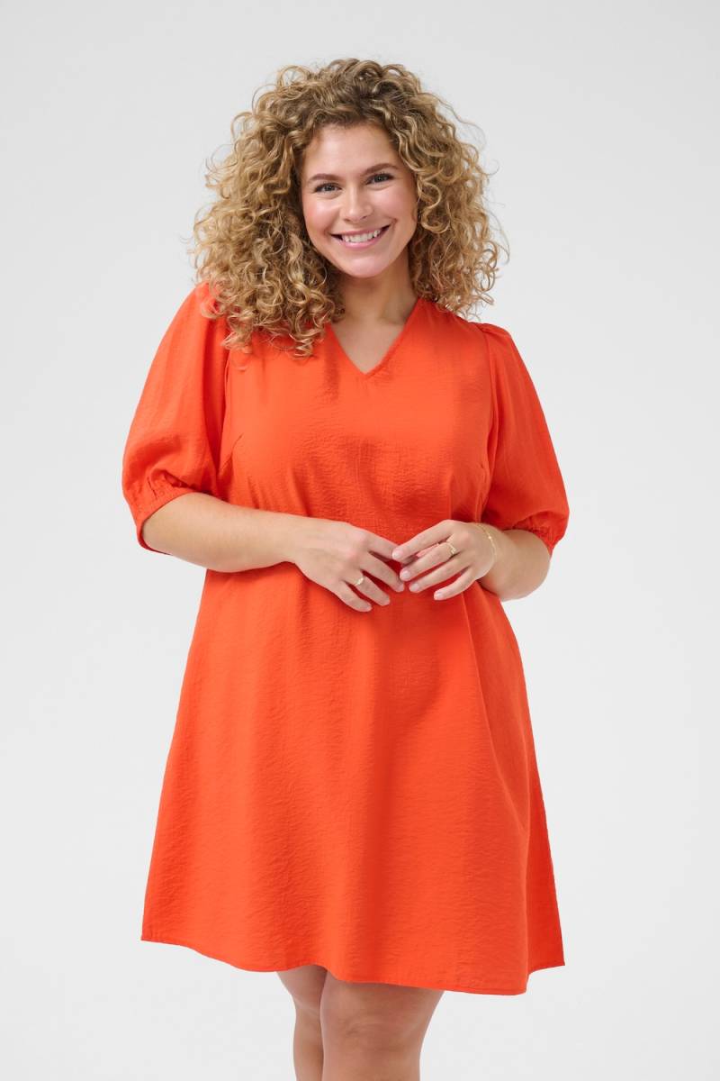 Große Größen Kleid A-shape, Damen, rosa, Größe: 52, Viskose/Nylon, Happy Size DE Women von KAFFE Curve