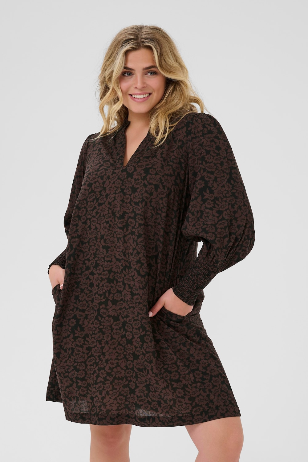 Große Größen Kleid A-shape, Damen, rot, Größe: 48, Viskose, Happy Size DE Women von KAFFE Curve