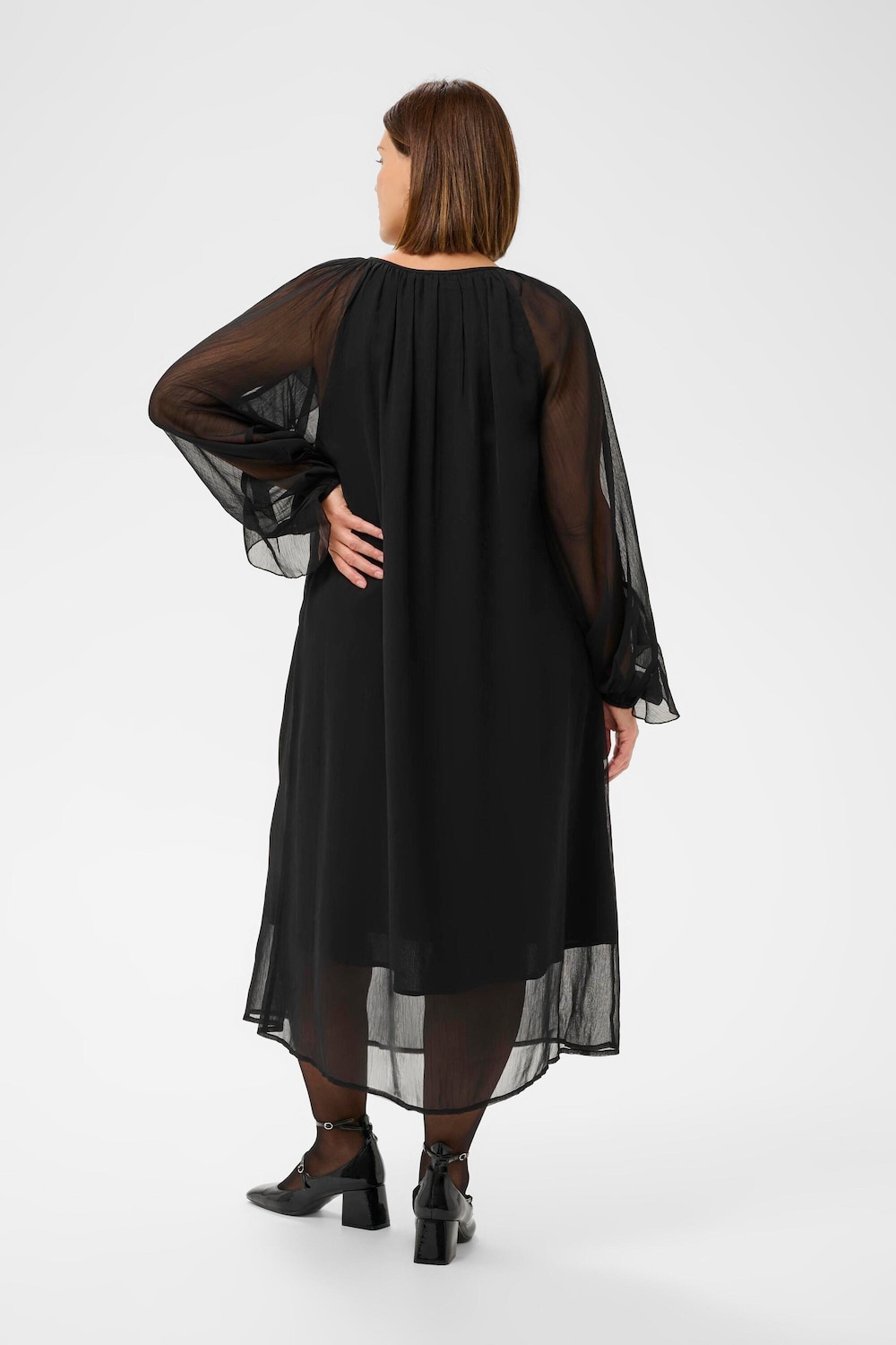 Große Größen Kleid A-shape, Damen, schwarz, Größe: 48, Polyester, Happy Size DE Women von KAFFE Curve