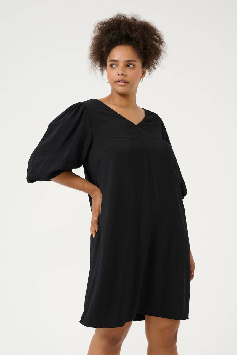 Große Größen Kleid A-shape, Damen, schwarz, Größe: 52, Viskose/Nylon, Happy Size DE Women von KAFFE Curve