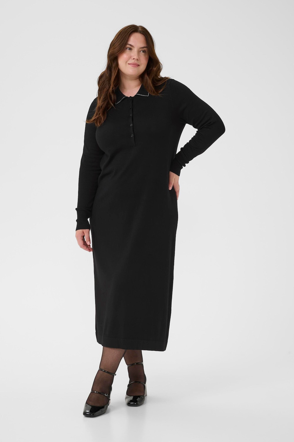 Große Größen Kleid A-shape, Damen, schwarz, Größe: XXL, Viskose/Nylon, Happy Size DE Women von KAFFE Curve
