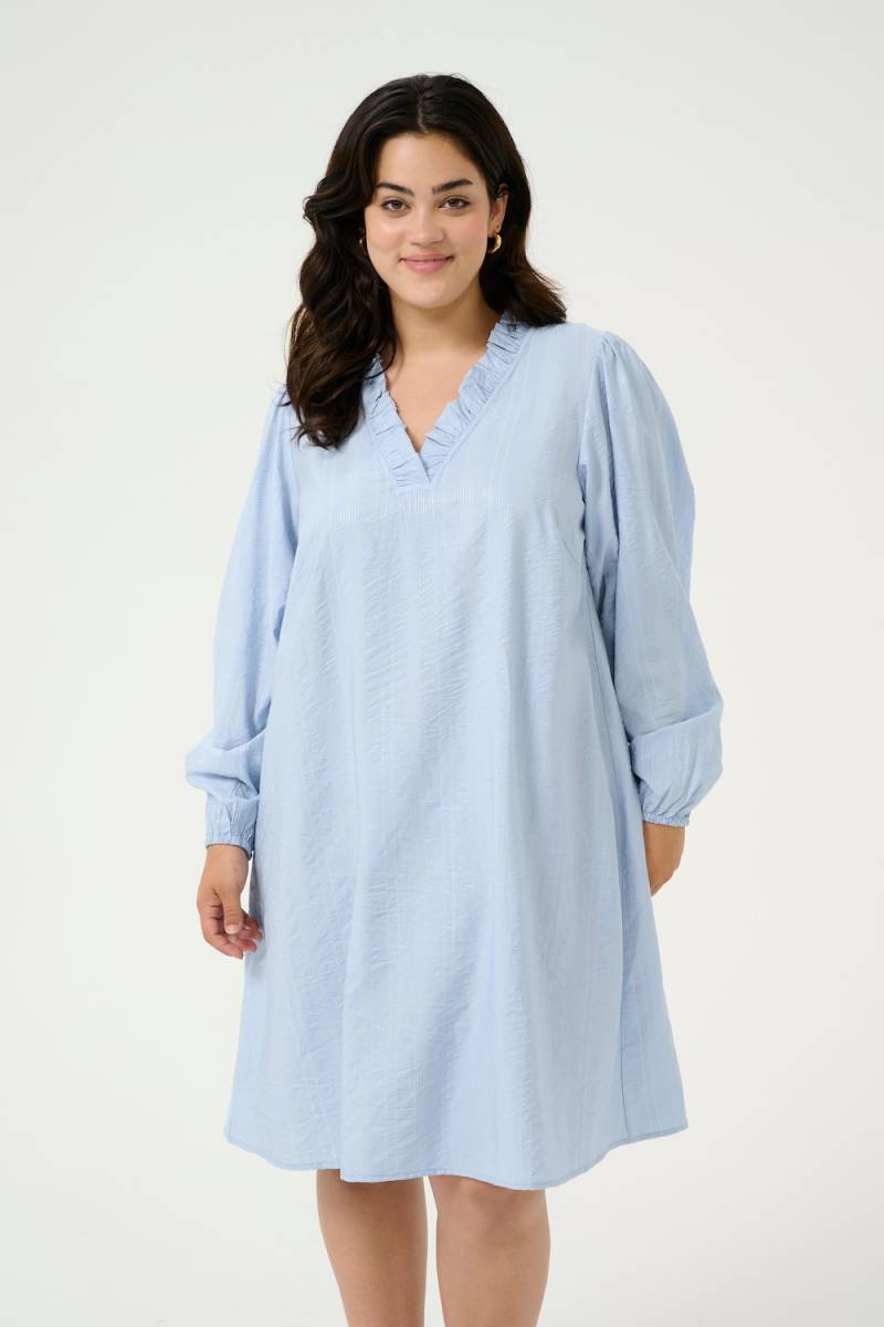 Große Größen Kleid A-shape, Damen, türkis, Größe: 46, Viskose/Nylon, Happy Size DE Women von KAFFE Curve