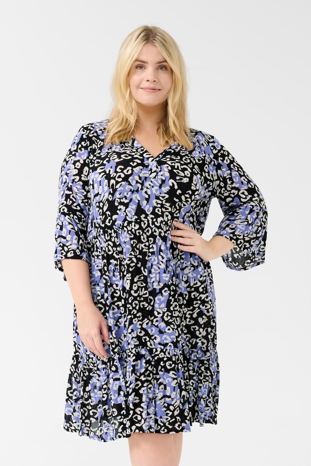 Große Größen Kleid A-shape, Damen, türkis, Größe: 54, Viskose, Happy Size DE Women von KAFFE Curve