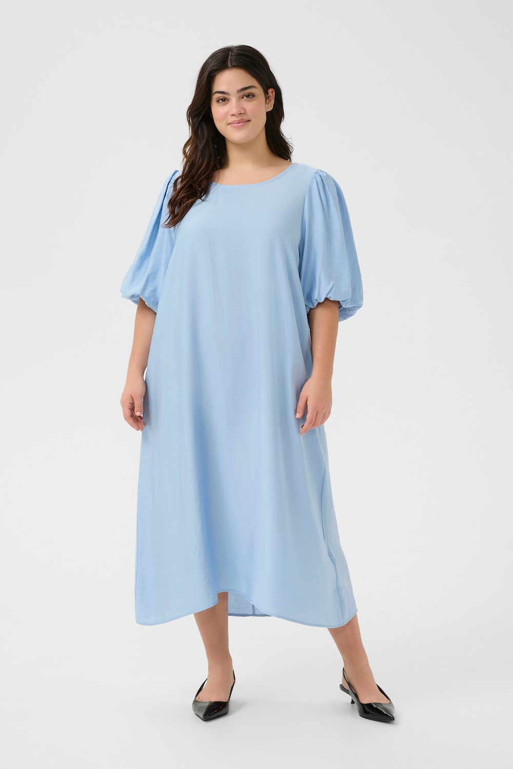 Große Größen Kleid A-shape, Damen, türkis, Größe: 54, Viskose/Nylon, Happy Size DE Women von KAFFE Curve