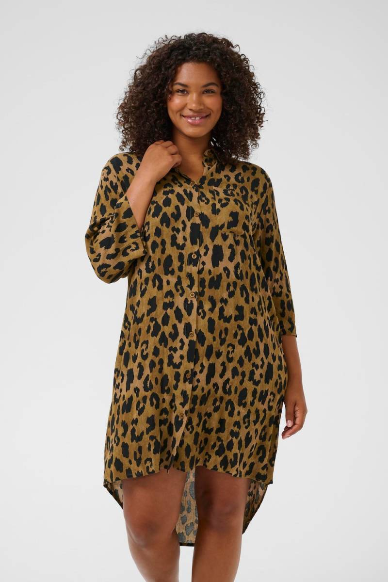 Große Größen Kleid Loose fit, Damen, braun, Größe: 52, Viskose, Happy Size DE Women von KAFFE Curve