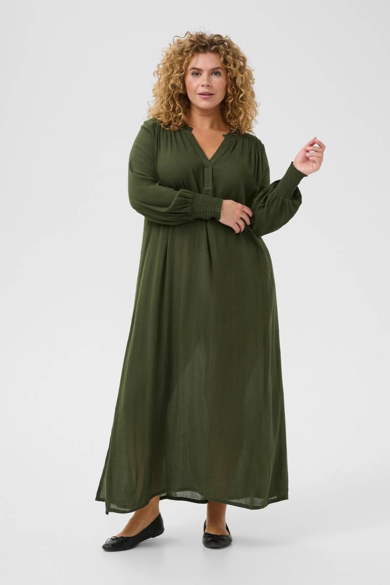 Große Größen Kleid Loose fit, Damen, grün, Größe: 50, Viskose, Happy Size DE Women von KAFFE Curve