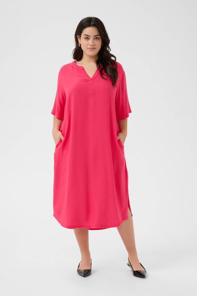 Große Größen Kleid Loose fit, Damen, rosa, Größe: 46, Viskose/Leinen, Happy Size DE Women von KAFFE Curve