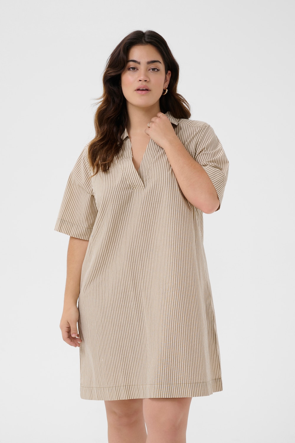 Große Größen Kleid Loose fit, Damen, weiß, Größe: 54, Baumwolle, Happy Size DE Women von KAFFE Curve