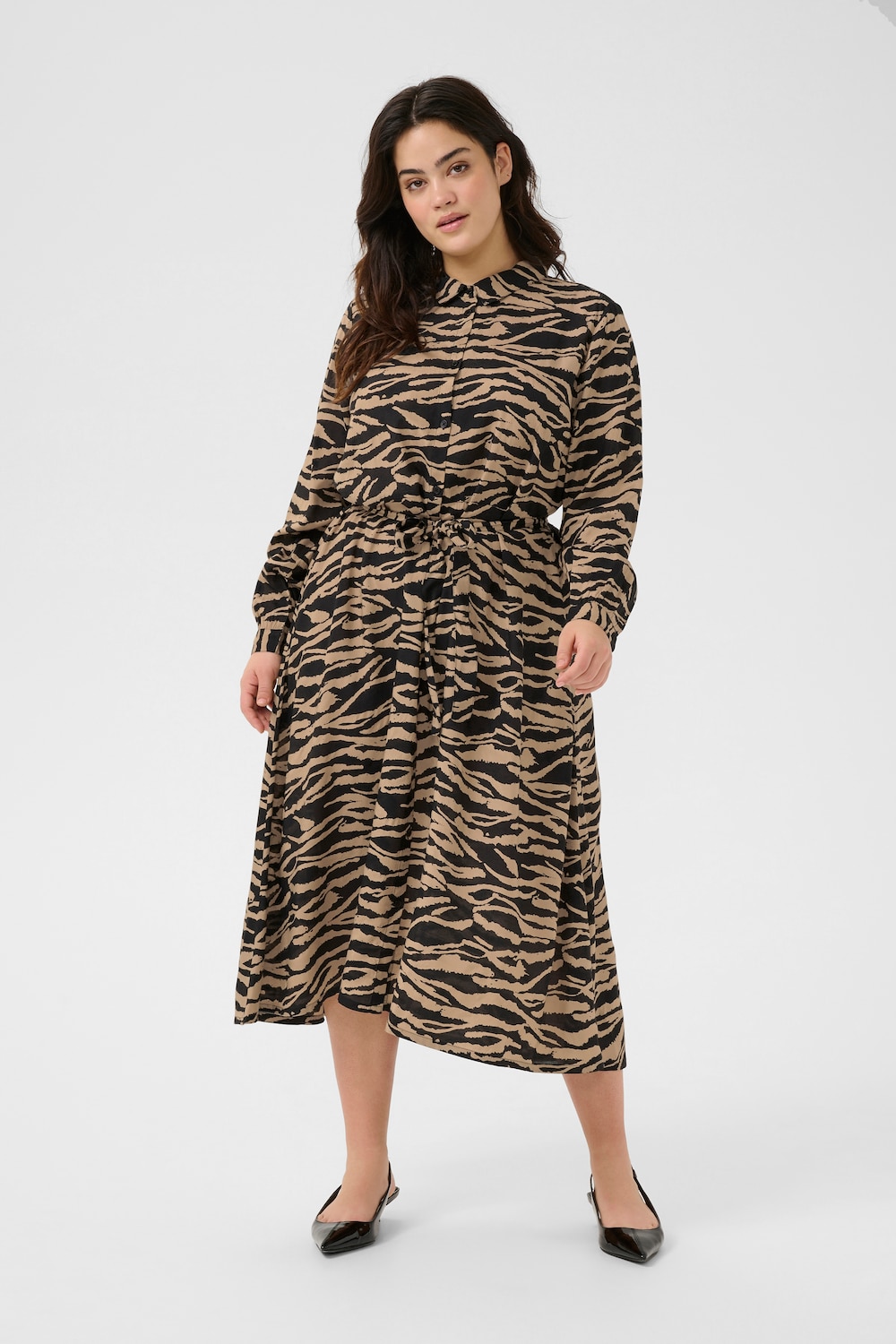 Große Größen Kleid Regular fit, Damen, braun, Größe: 48, Viskose, Happy Size DE Women von KAFFE Curve