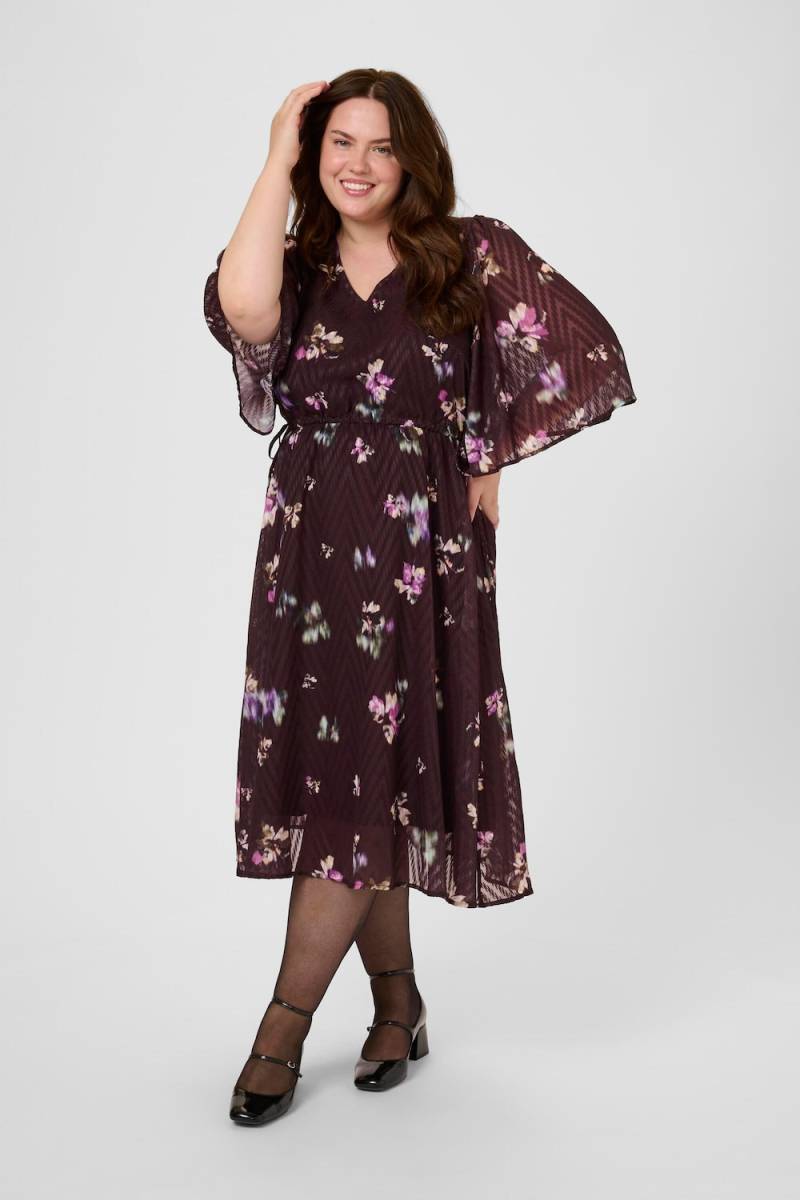 Große Größen Kleid Regular fit, Damen, braun, Größe: 50, Polyester, Happy Size DE Women von KAFFE Curve