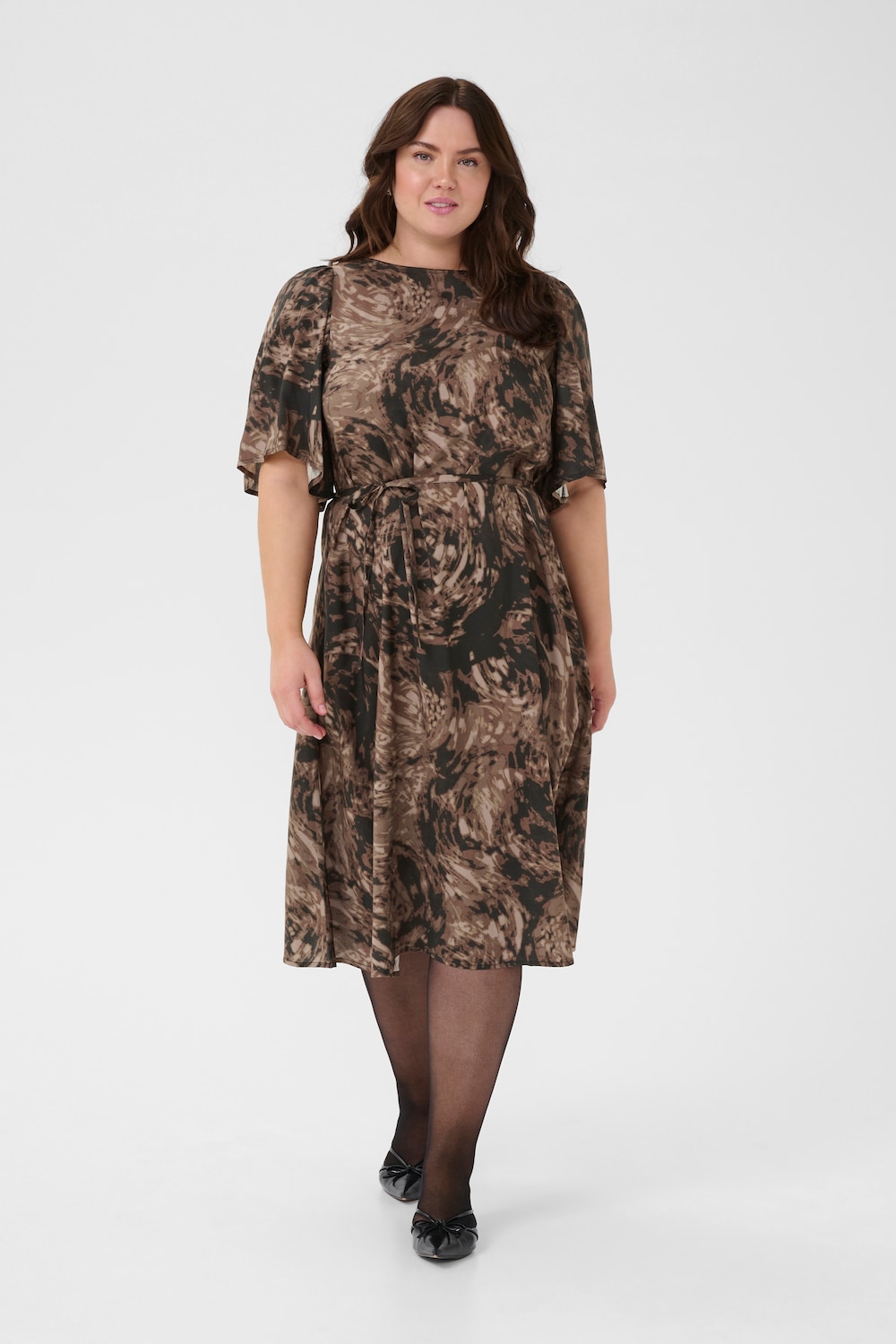 Große Größen Kleid Regular fit, Damen, braun, Größe: 54, Viskose, Happy Size DE Women von KAFFE Curve