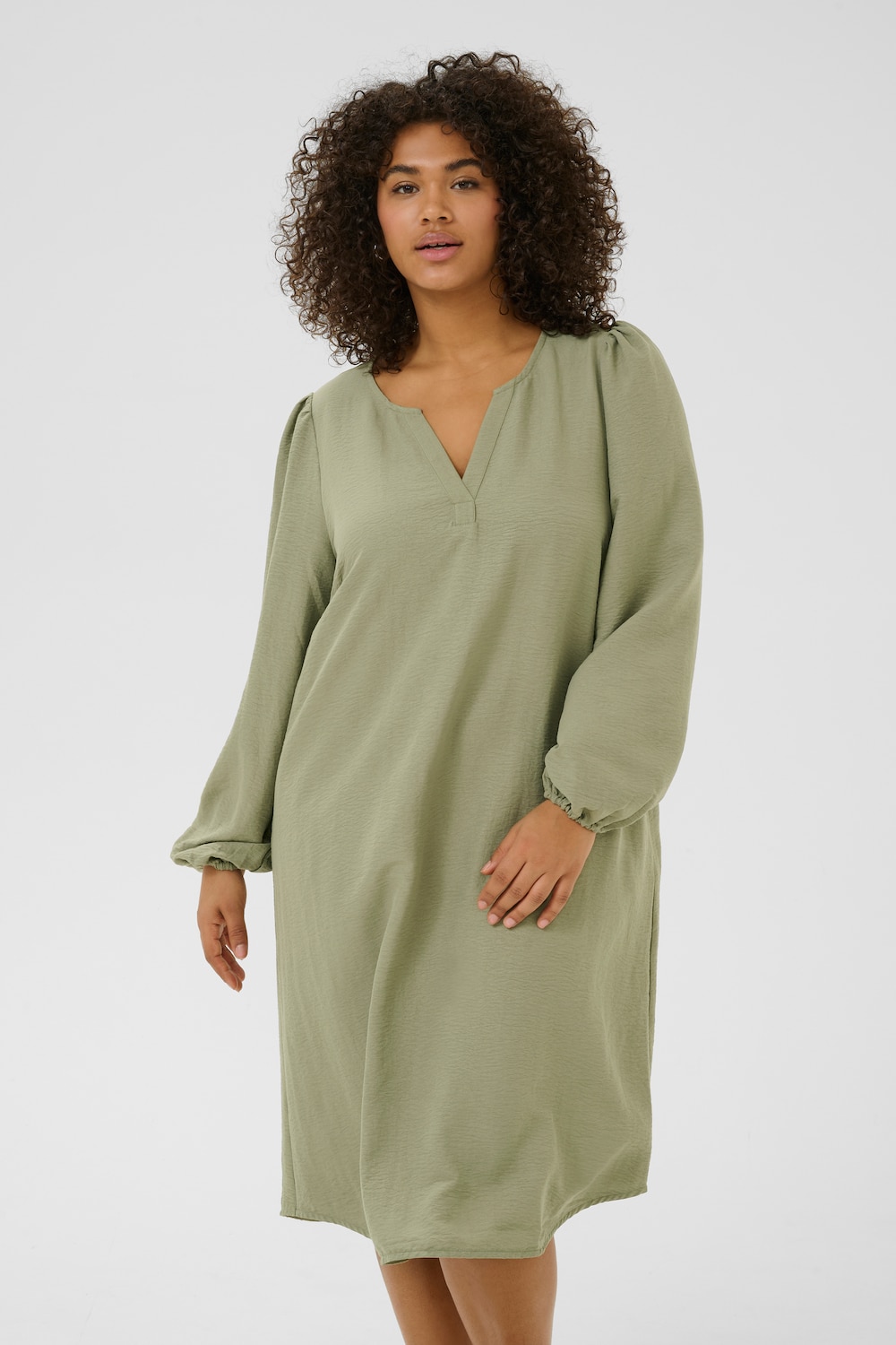 Große Größen Kleid Regular fit, Damen, grau, Größe: 48, Polyester, Happy Size DE Women von KAFFE Curve