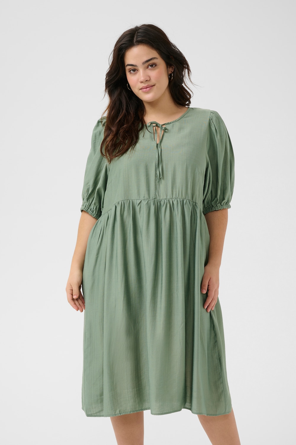 Große Größen Kleid Regular fit, Damen, grau, Größe: 52, Viskose/Synthetische Fasern, Happy Size DE Women von KAFFE Curve