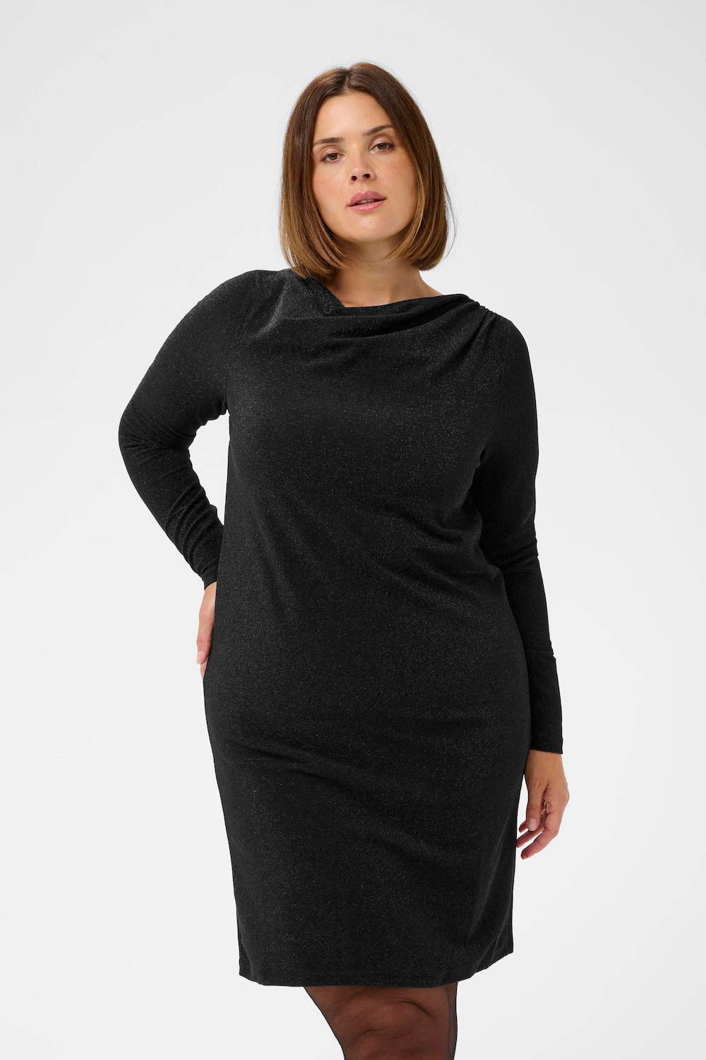 Große Größen Kleid Regular fit, Damen, grau, Größe: XXL, Polyester, Happy Size DE Women von KAFFE Curve