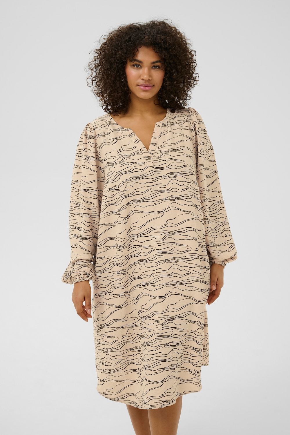 Große Größen Kleid Regular fit, Damen, orange, Größe: 48, Polyester, Happy Size DE Women von KAFFE Curve