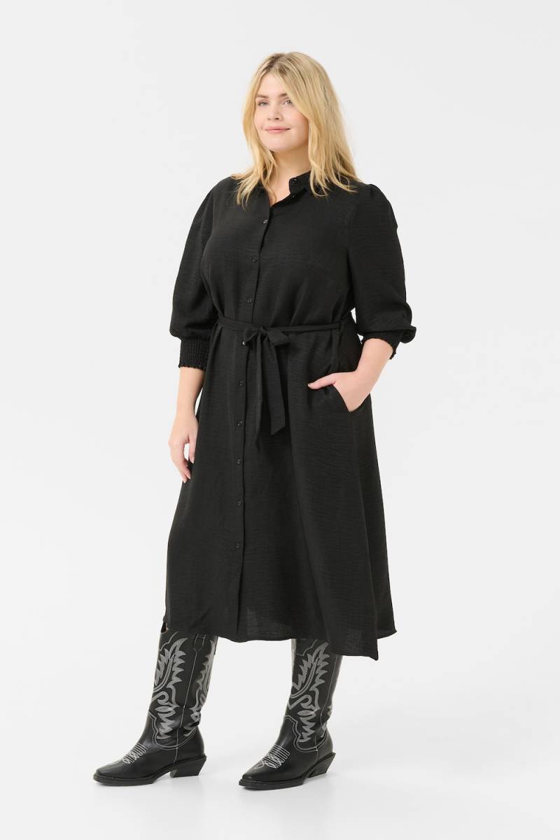 Große Größen Kleid Regular fit, Damen, schwarz, Größe: 46, Polyester, Happy Size DE Women von KAFFE Curve