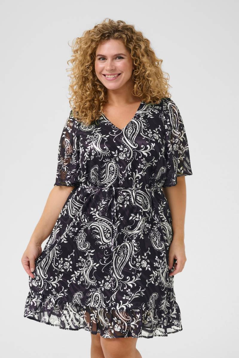 Große Größen Kleid Regular fit, Damen, schwarz, Größe: 46, Polyester, Happy Size DE Women von KAFFE Curve