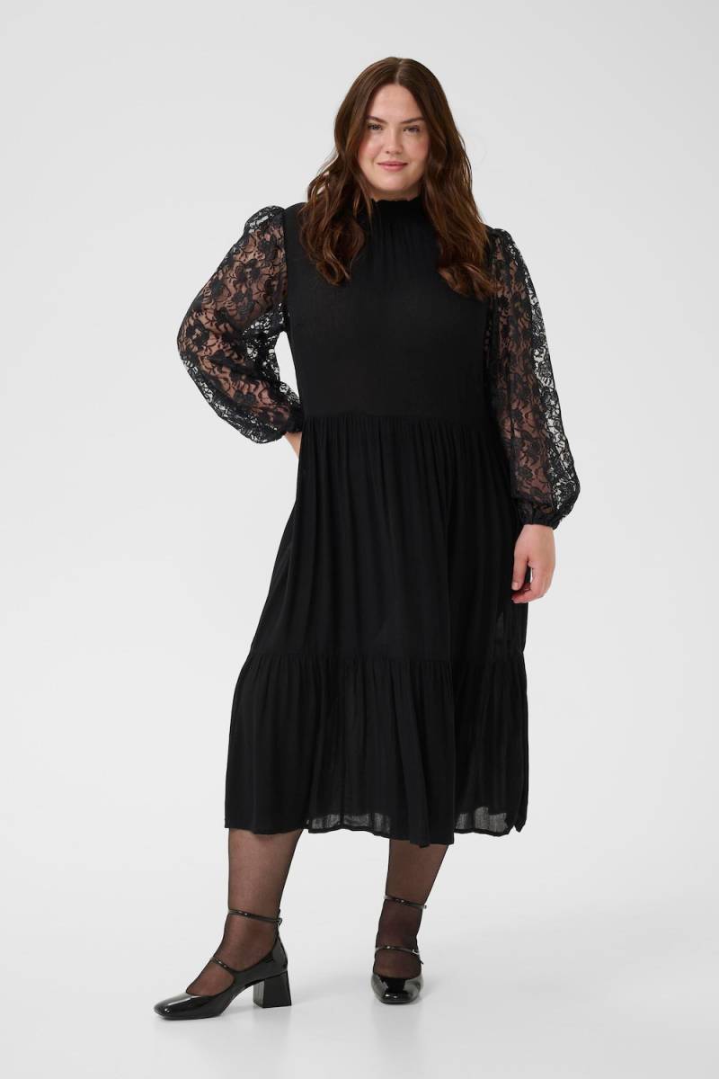 Große Größen Kleid Regular fit, Damen, schwarz, Größe: 52, Viskose, Happy Size DE Women von KAFFE Curve