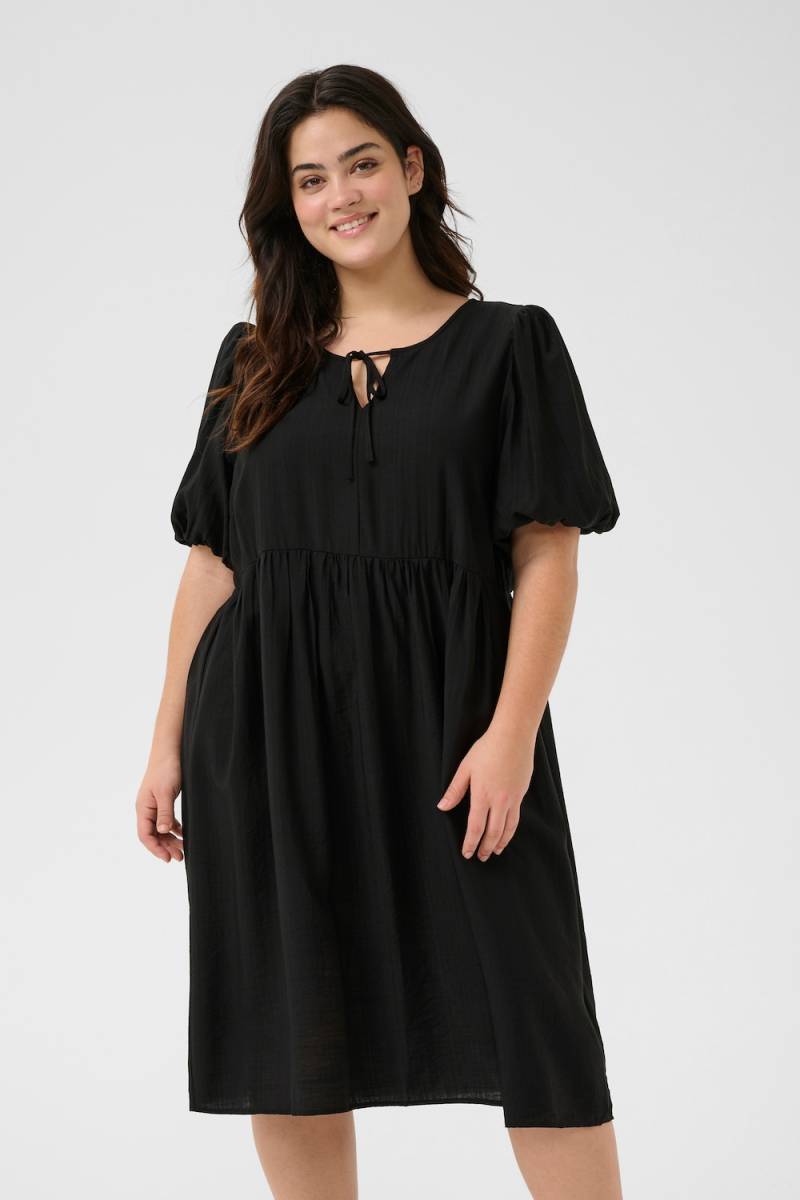 Große Größen Kleid Regular fit, Damen, schwarz, Größe: 52, Viskose/Synthetische Fasern, Happy Size DE Women von KAFFE Curve