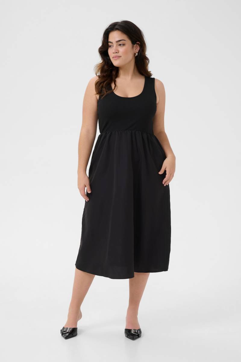 Große Größen Kleid Regular fit, Damen, schwarz, Größe: XL, Polyester/Viskose, Happy Size DE Women von KAFFE Curve