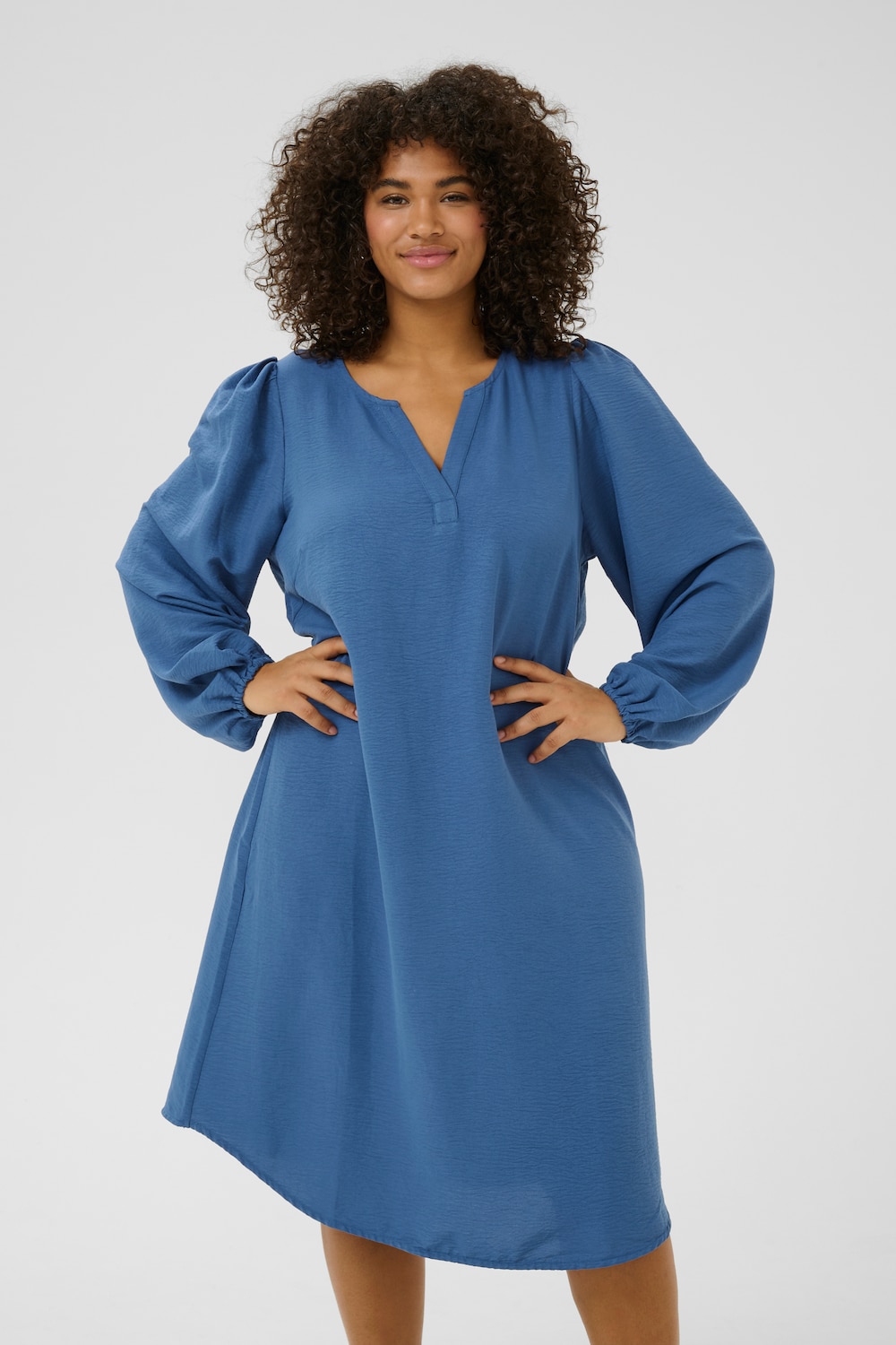 Große Größen Kleid Regular fit, Damen, türkis, Größe: 44, Polyester, Happy Size DE Women von KAFFE Curve