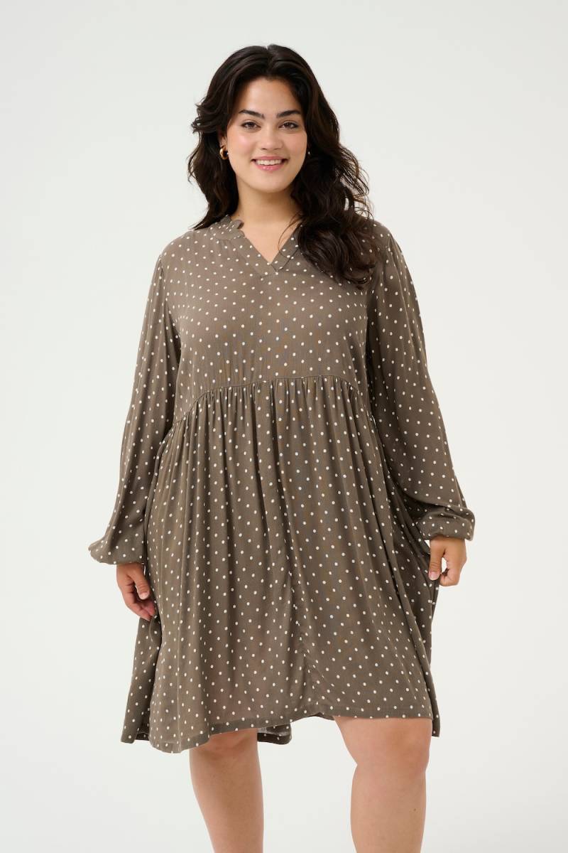 Große Größen Kleid Regular fit, Damen, weiß, Größe: 48, Viskose, Happy Size DE Women von KAFFE Curve