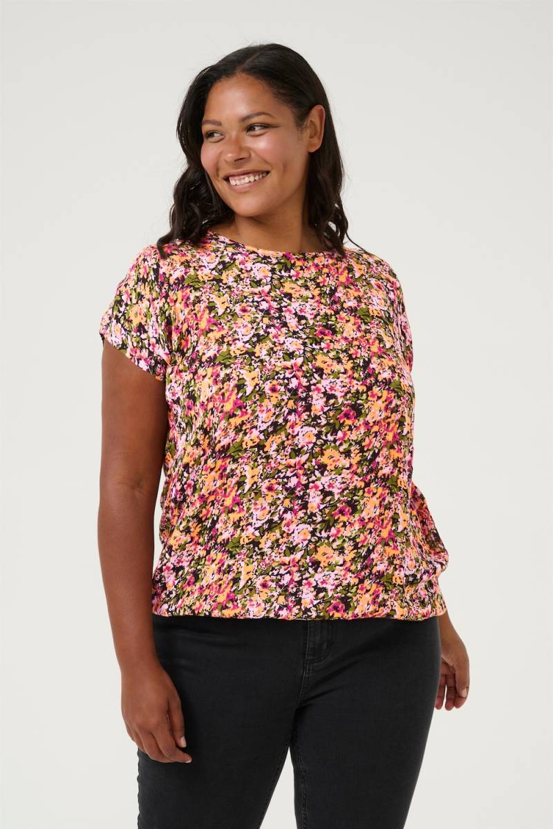 Große Größen Kurzarm-Bluse Loose fit, Damen, rosa, Größe: 48, Viskose, Happy Size DE Women Große Größen Kurzarm-Bluse Loose fit, Damen, rosa, Größe: 48, Viskose, Happy Size DE Women von KAFFE Curve