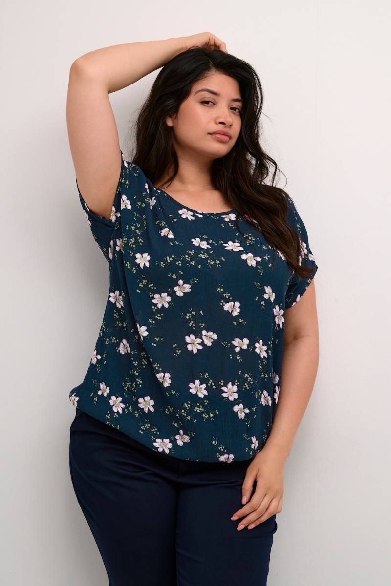 Große Größen Kurzarm-Bluse Loose fit, Damen, rosa, Größe: 54, Viskose, Happy Size DE Women von KAFFE Curve