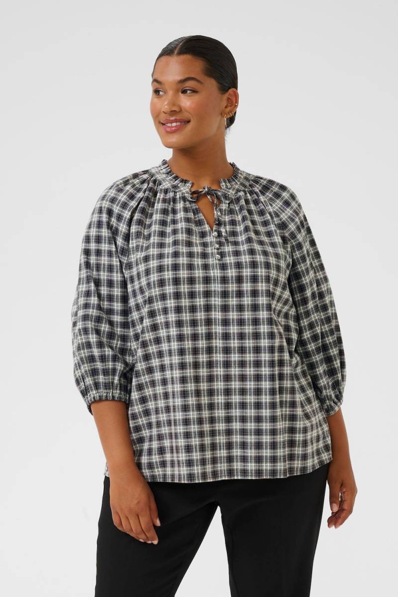 Große Größen Kurzarm-Bluse Regular fit, Damen, braun, Größe: 52, Baumwolle, Happy Size DE Women Große Größen Kurzarm-Bluse Regular fit, Damen, braun, Größe: 52, Baumwolle, Happy Size DE Women von KAFFE Curve